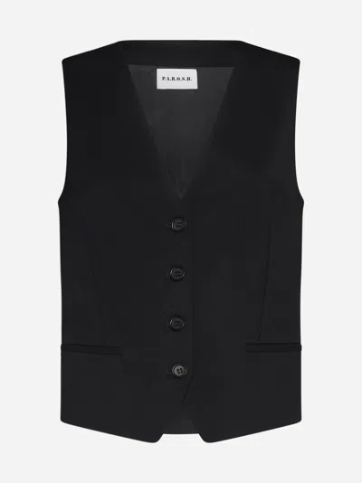 P.A.R.O.S.H LILUX STRETCH WOOL VEST