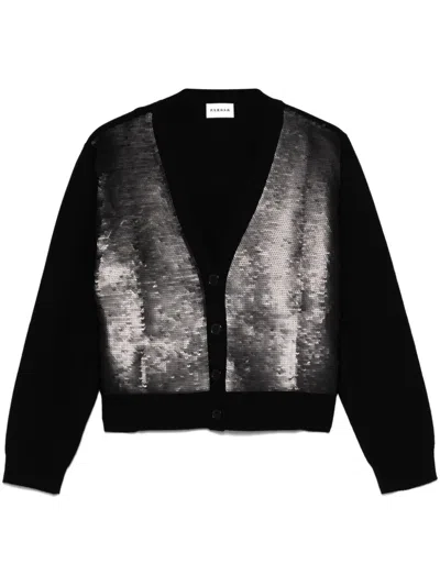 P.a.r.o.s.h Lime Cardigan In Black