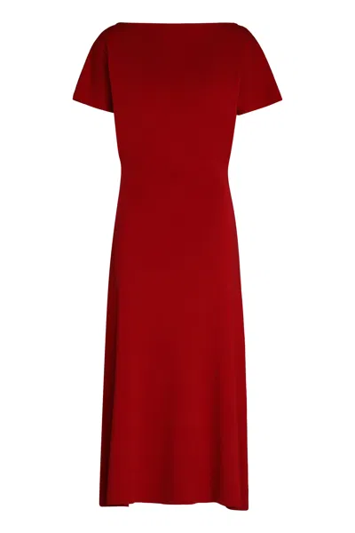 P.a.r.o.s.h Parosh Lime Knitted Long Dress In Burgundy