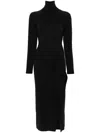 P.a.r.o.s.h Lime Midi Dress In Black