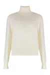 P.a.r.o.s.h . Lime Wool And Cachemire Turtleneck Pullover In White