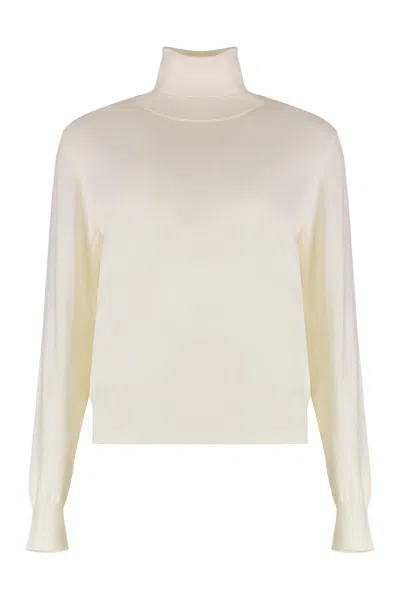 P.A.R.O.S.H LIME WOOL AND CACHEMIRE TURTLENECK PULLOVER