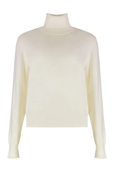 P.a.r.o.s.h . Lime Wool And Cachemire Turtleneck Pullover In Neutral