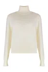 P.a.r.o.s.h Parosh Lime Wool And Cachemire Turtleneck Pullover In Neutral