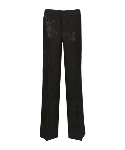 P.a.r.o.s.h Linen And Viscose Trousers In Black