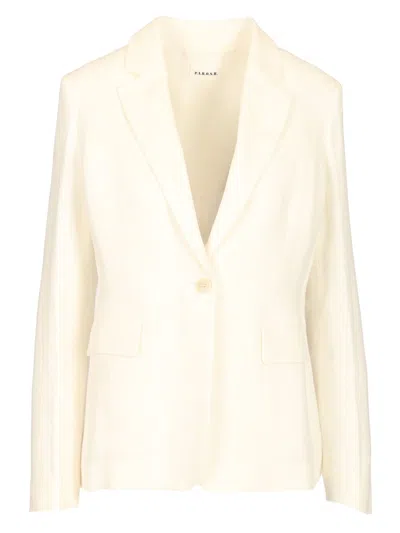 P.a.r.o.s.h Linen Blazer Jackets White