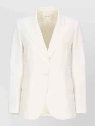 P.a.r.o.s.h Womens Blazer Peak Lapel Long Sleeves In White