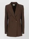 P.a.r.o.s.h Double Breasted Blazer Structured Shoulders In Brown