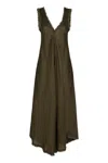 P.a.r.o.s.h Frayed Edges A-line Maxi Dress