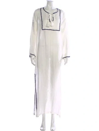 Pre-owned P.a.r.o.s.h Linen Long Dress In Multi