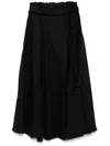 P.a.r.o.s.h Linen Midi Skirt In Black