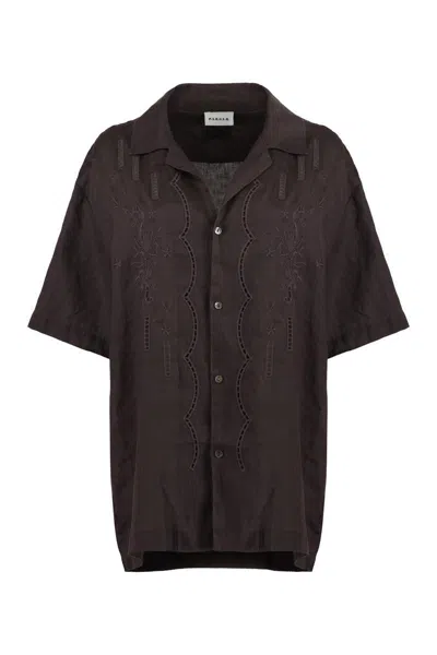 P.a.r.o.s.h Parosh Linen Shirt In Brown
