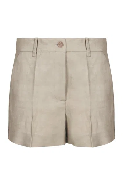 P.a.r.o.s.h . Linen Shorts In Neutral