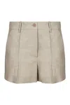 P.a.r.o.s.h . Linen Shorts In Neutral