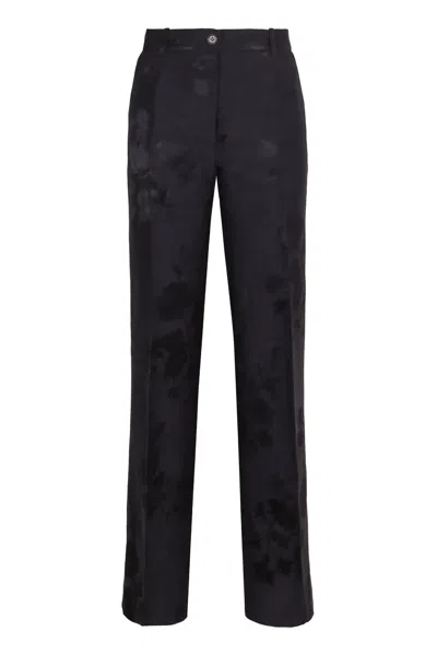 P.a.r.o.s.h Parosh Linen Trousers In Black