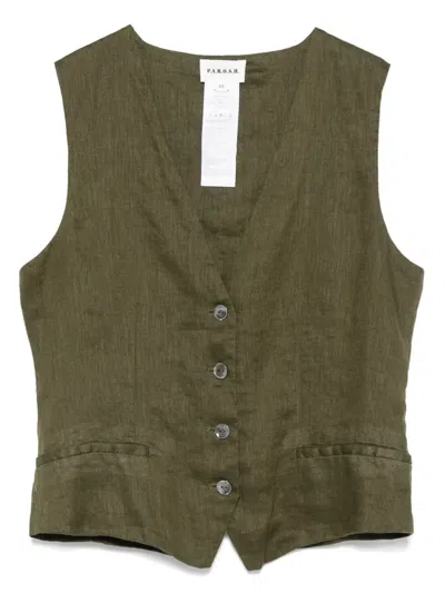 P.a.r.o.s.h Linen Vest In Green