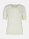 P.a.r.o.s.h Parosh Linfa Short Sleeve Sweater In Cream