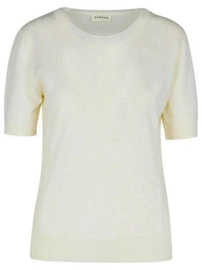 P.a.r.o.s.h Parosh Linfa Short Sleeve Sweater In Neutral