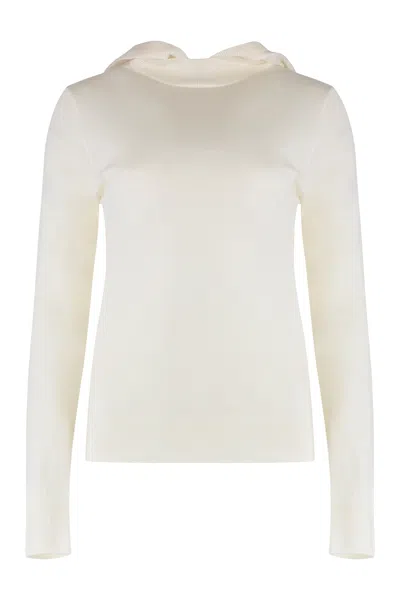 P.a.r.o.s.h Parosh Linfa Knitted Hoodie In White