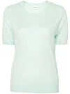 P.a.r.o.s.h Linfa Short-sleeve Fine-knit Top In 绿色