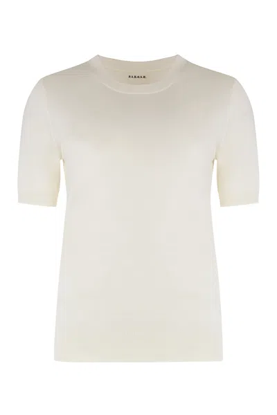 P.a.r.o.s.h Parosh Linfa Short Sleeve Sweater In White