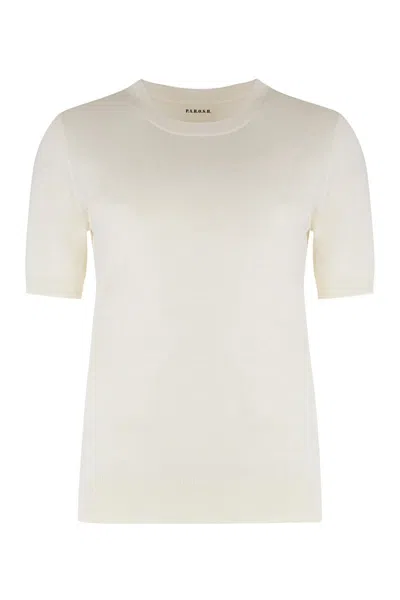P.a.r.o.s.h . Linfa Short Sleeve Sweater In Neutral