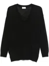 P.a.r.o.s.h Linfa V-neck Wool Blend Sweater In Black