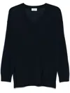 P.a.r.o.s.h Linfa V-neck Wool Blend Sweater In Blue