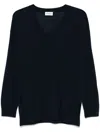 P.a.r.o.s.h Linfa V-neck Wool Blend Sweater In Blue