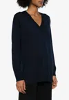 P.a.r.o.s.h Linfa V-neck Wool Blend Sweater In Blue