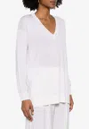 P.a.r.o.s.h Linfa V-neck Wool Blend Sweater In White