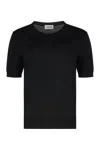 P.a.r.o.s.h . Linfa Wool-blend Crew-neck Sweater In Black