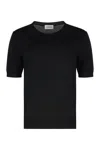 P.a.r.o.s.h Parosh Linfa Wool-blend Crew-neck Sweater In Black