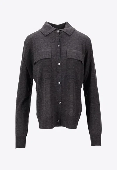 P.a.r.o.s.h Linfa Wool Knit Shirt In Gray