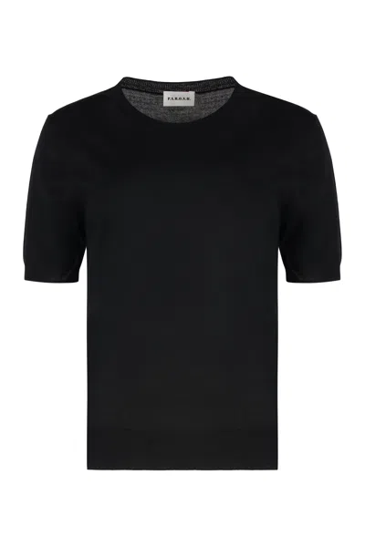 P.a.r.o.s.h Parosh Linfa Wool-blend Crew-neck Sweater In Black