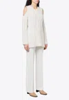 P.a.r.o.s.h Liquore Cold-shoulder Crochet Knit Sweater In White
