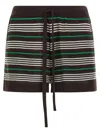 P.a.r.o.s.h Stripe Lounge Shorts Elastic Waistband Pockets In Brown