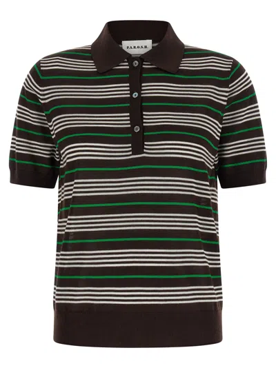 P.a.r.o.s.h Listripes Polo Shirt In Multi