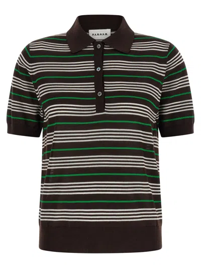 P.a.r.o.s.h . 'listripes' Polo Shirt In Multi