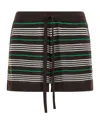 P.a.r.o.s.h Stripe Lounge Shorts Elastic Waistband Pockets In Brown