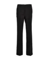 P.a.r.o.s.h Black Pants With High Waist And Front Pences In Wool Stretch Woman In Black