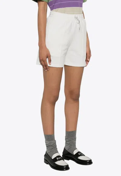 P.a.r.o.s.h Logo-embroidered Drawstring Shorts In White