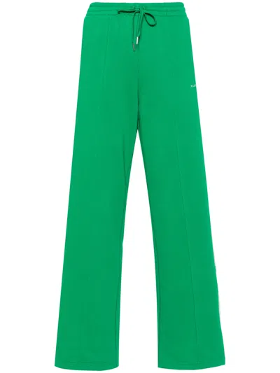 P.a.r.o.s.h Parosh Logo Embroidered Straight Trousers In Green