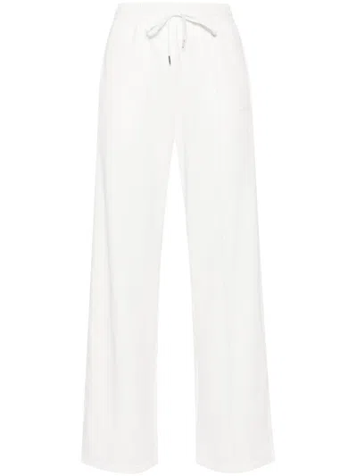 P.a.r.o.s.h . Logo-embroidered Straight Trousers In Panna