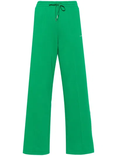 P.a.r.o.s.h . Logo-embroidered Straight Trousers In Verde
