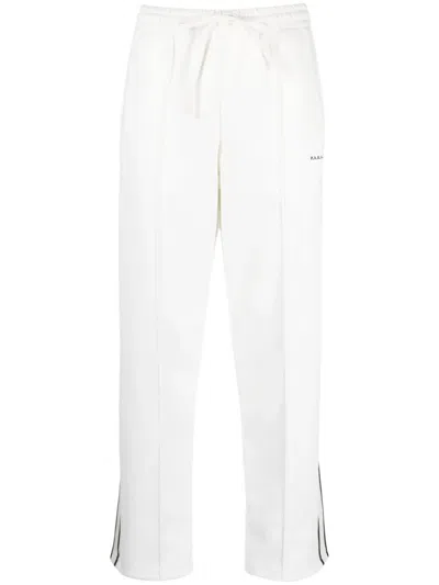 P.a.r.o.s.h Parosh Logo Embroidered Striped Track Pants In White