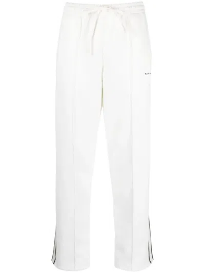 P.a.r.o.s.h . Logo-embroidered Striped Track Pants In White