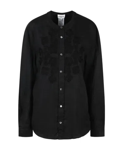 P.a.r.o.s.h Logo Long-sleeved Shirt In Black