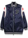 P.a.r.o.s.h Logo-patch Bomber Jacket Featuring Stripe Detailing In Blau