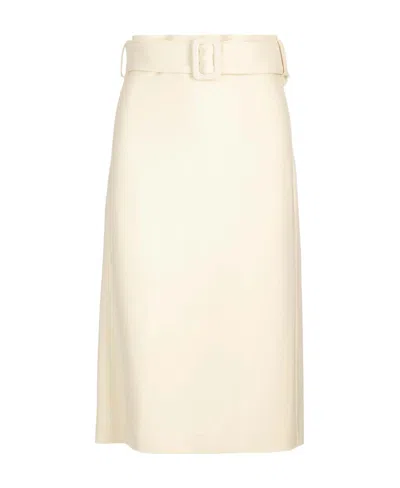 P.a.r.o.s.h Stretch Viscose Skirt In White